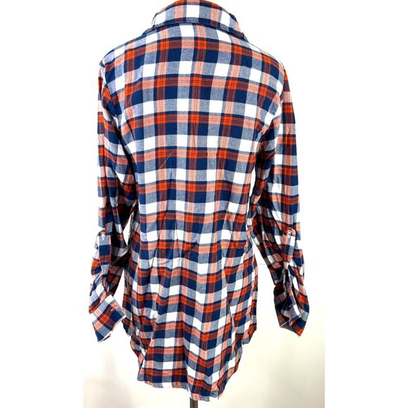 NFL Denver Broncos Football Women's Plaid Button Up Shirt Size Medium - Picture 6 of 7